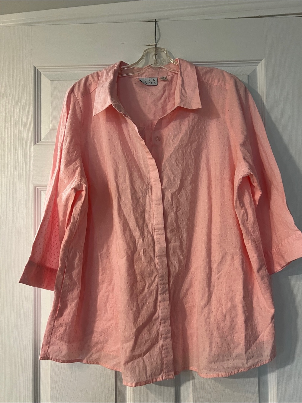 Joan Rivers Soft Pink Button-Down Shirt